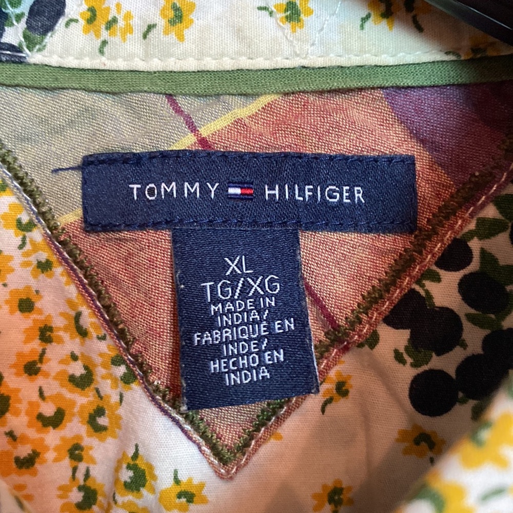 TOMMY HILFIGER L/S EUC Floral AWESOME Button-Down Blouse Shirt Size XL - Picture 5 of 9